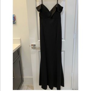 Black off the shoulder evening gown